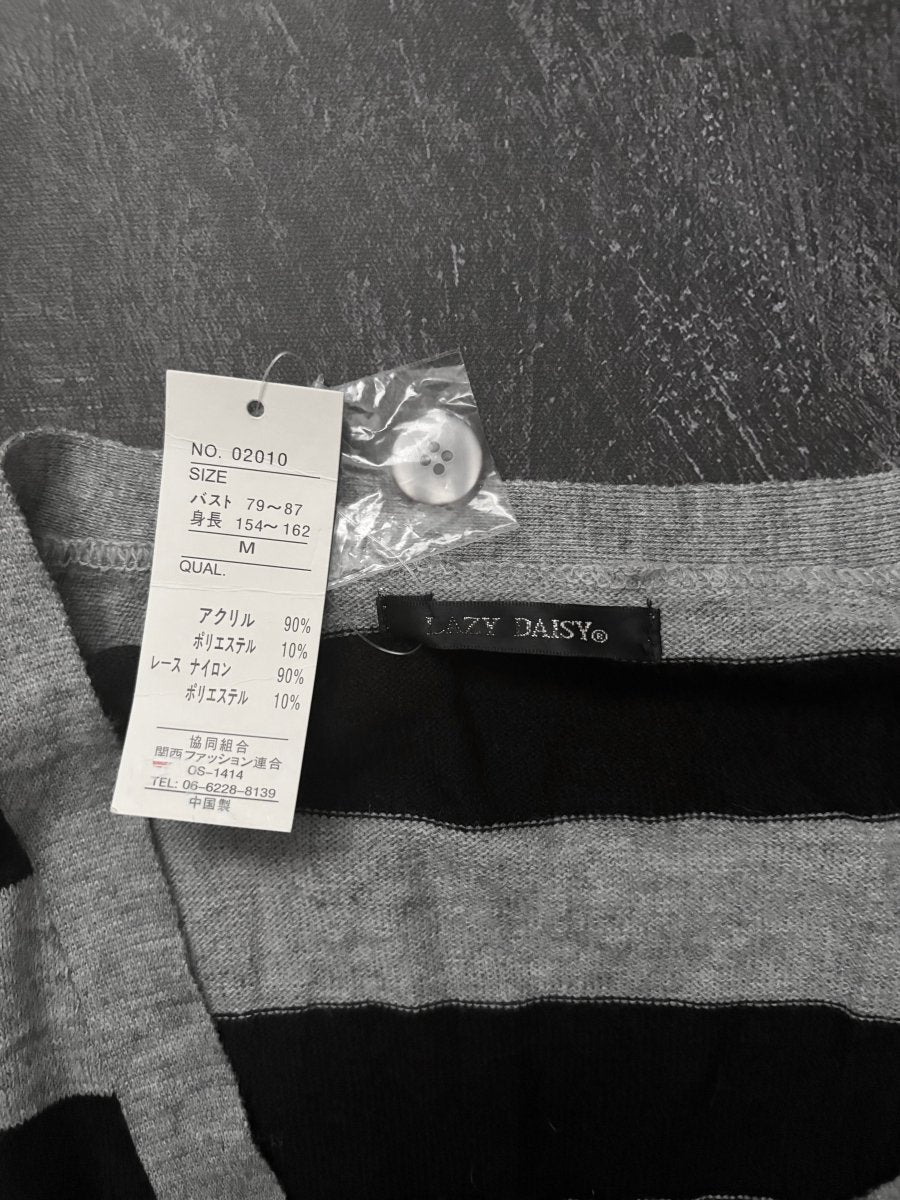 Daisy Striped Cardigan (BNWT) - MIDNIGHT FAE