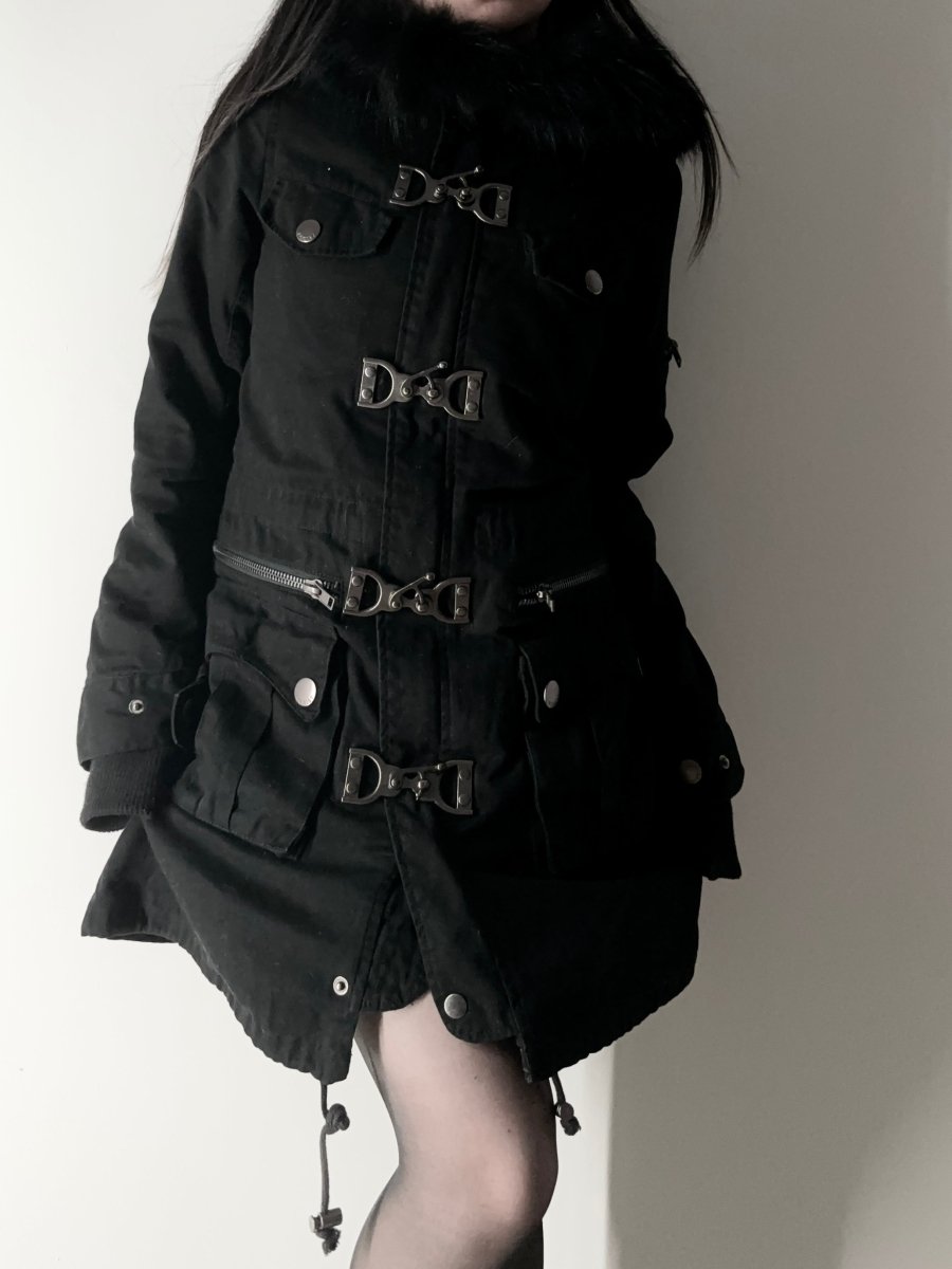 Egoist Metal Clasp Coat - MIDNIGHT FAE