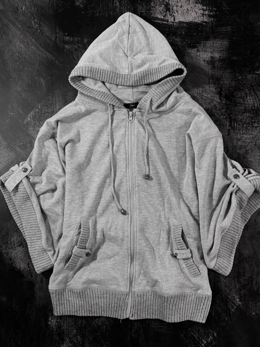 Image Zip Up Poncho Jacket - MIDNIGHT FAE