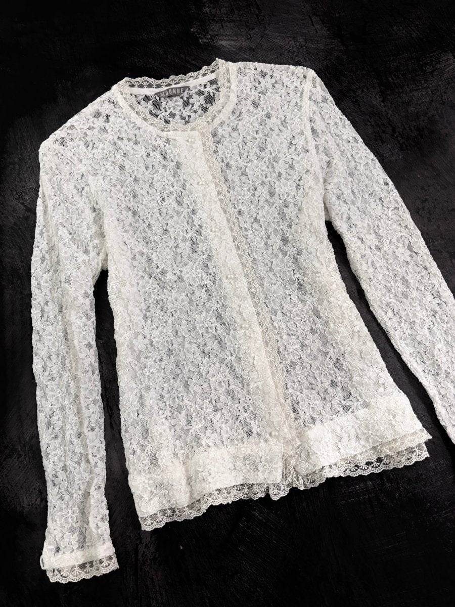 Ivory Lace Cardigan - MIDNIGHT FAE