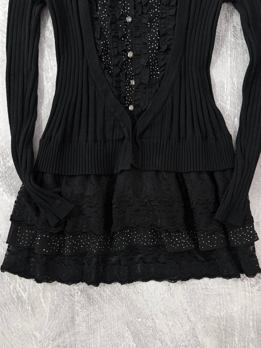 Layered Ruffle Mini Dress - MIDNIGHT FAE