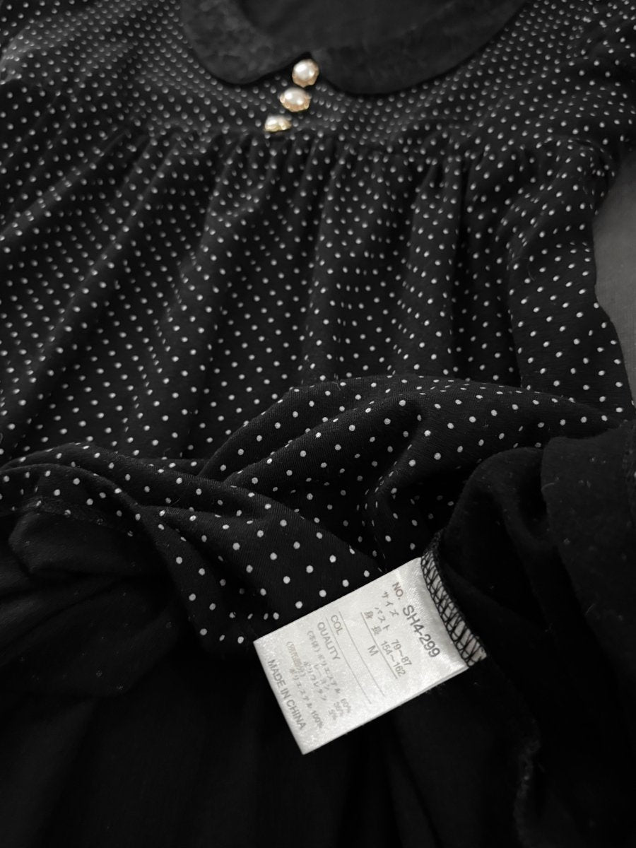 Pearl Polkadot Dress - MIDNIGHT FAE
