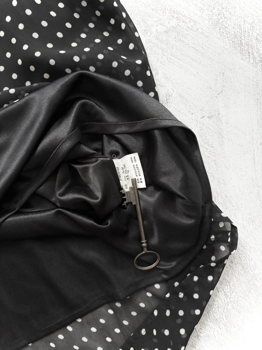 Rosette Polkadot Blouse - MIDNIGHT FAE