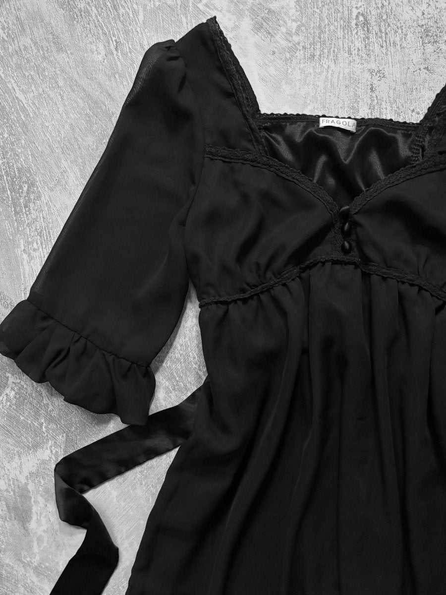 Soot Babydoll Dress - MIDNIGHT FAE