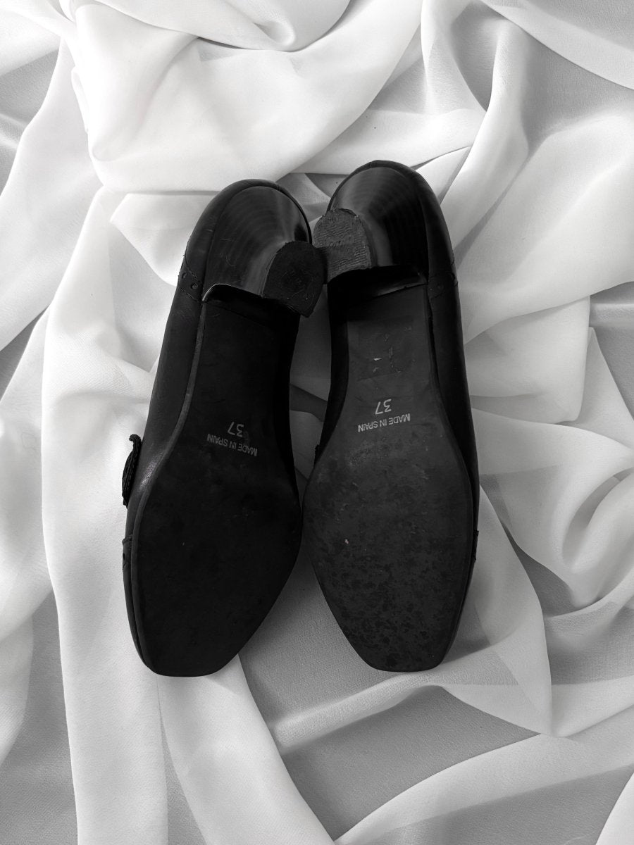 Sorrow Button Mules - MIDNIGHT FAE
