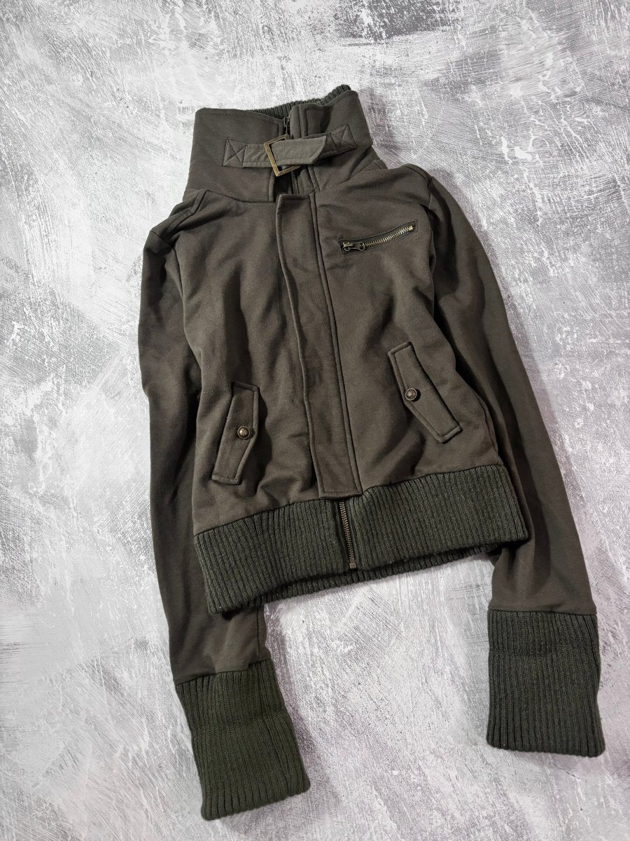 Alone Khaki Zip Up Jacket - MIDNIGHT FAE