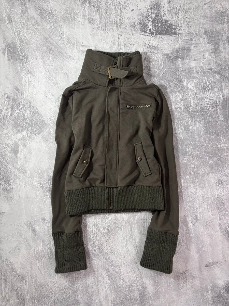 Alone Khaki Zip Up Jacket - MIDNIGHT FAE