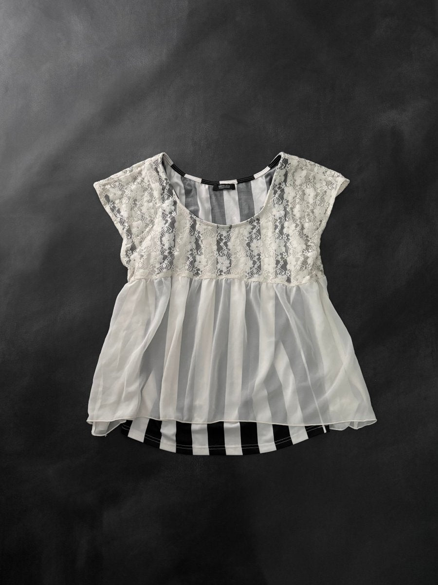 Amnesia Striped Blouse - MIDNIGHT FAE
