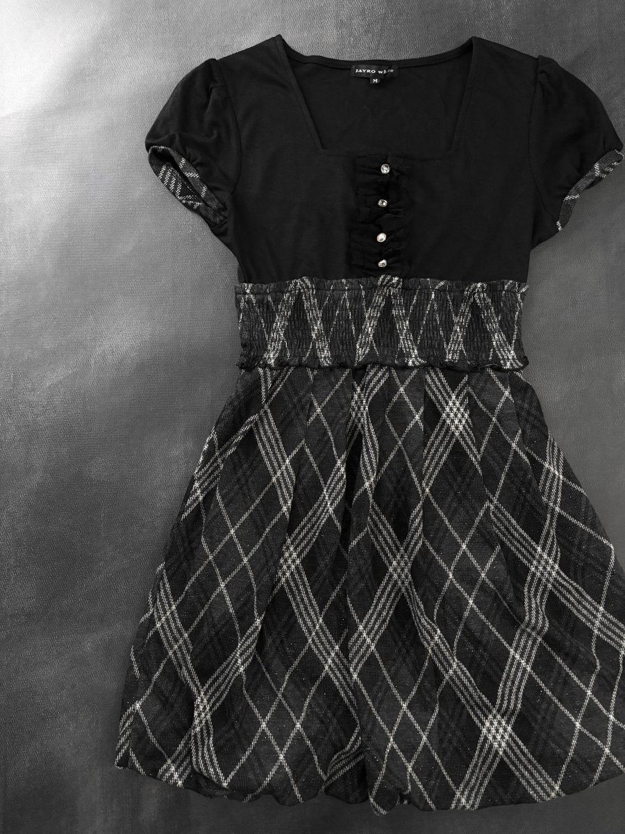 Argyle Babydoll Dress - MIDNIGHT FAE