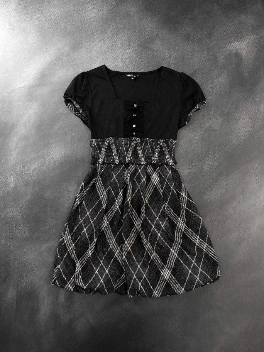 Argyle Babydoll Dress - MIDNIGHT FAE