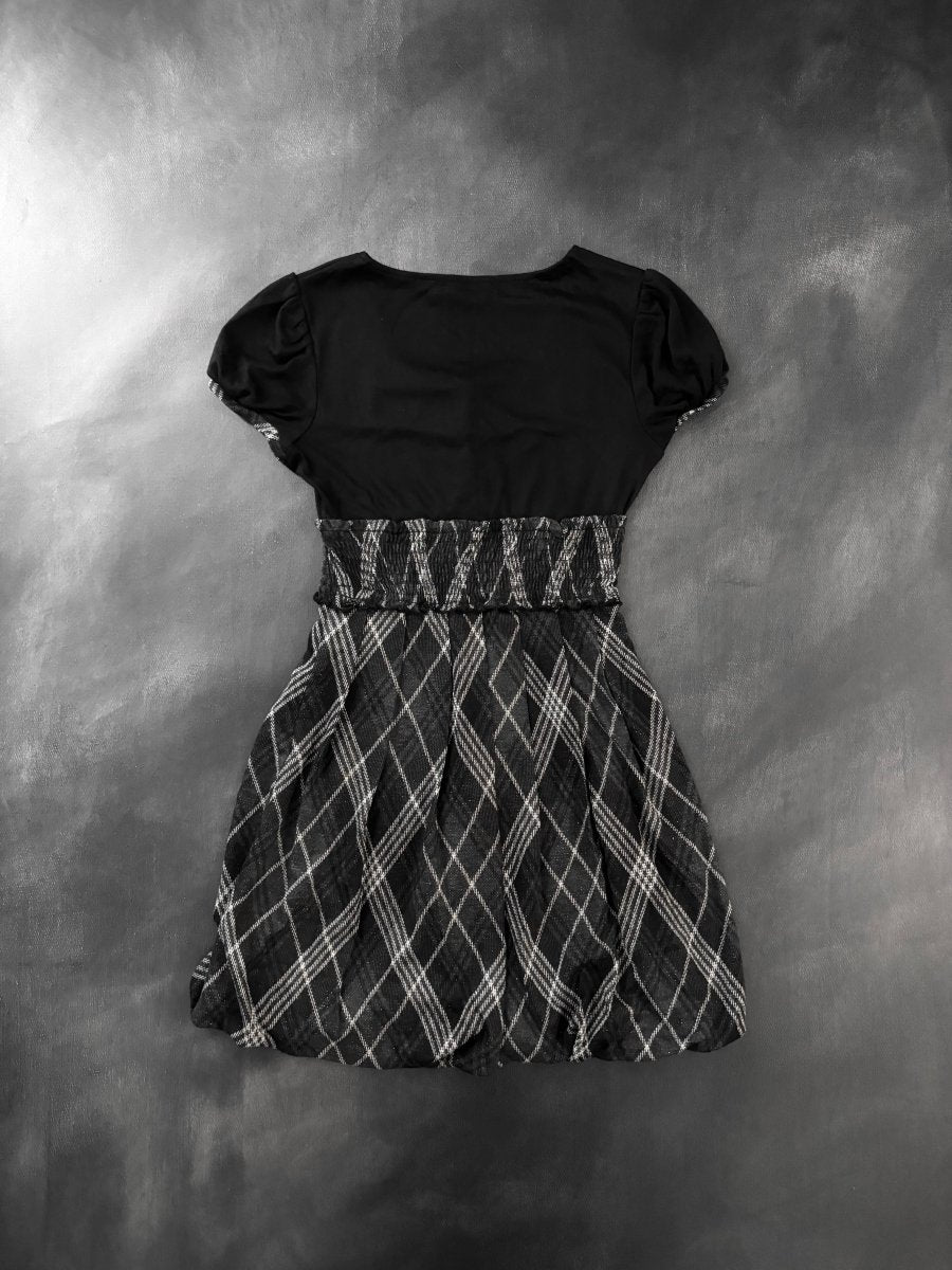 Argyle Babydoll Dress - MIDNIGHT FAE