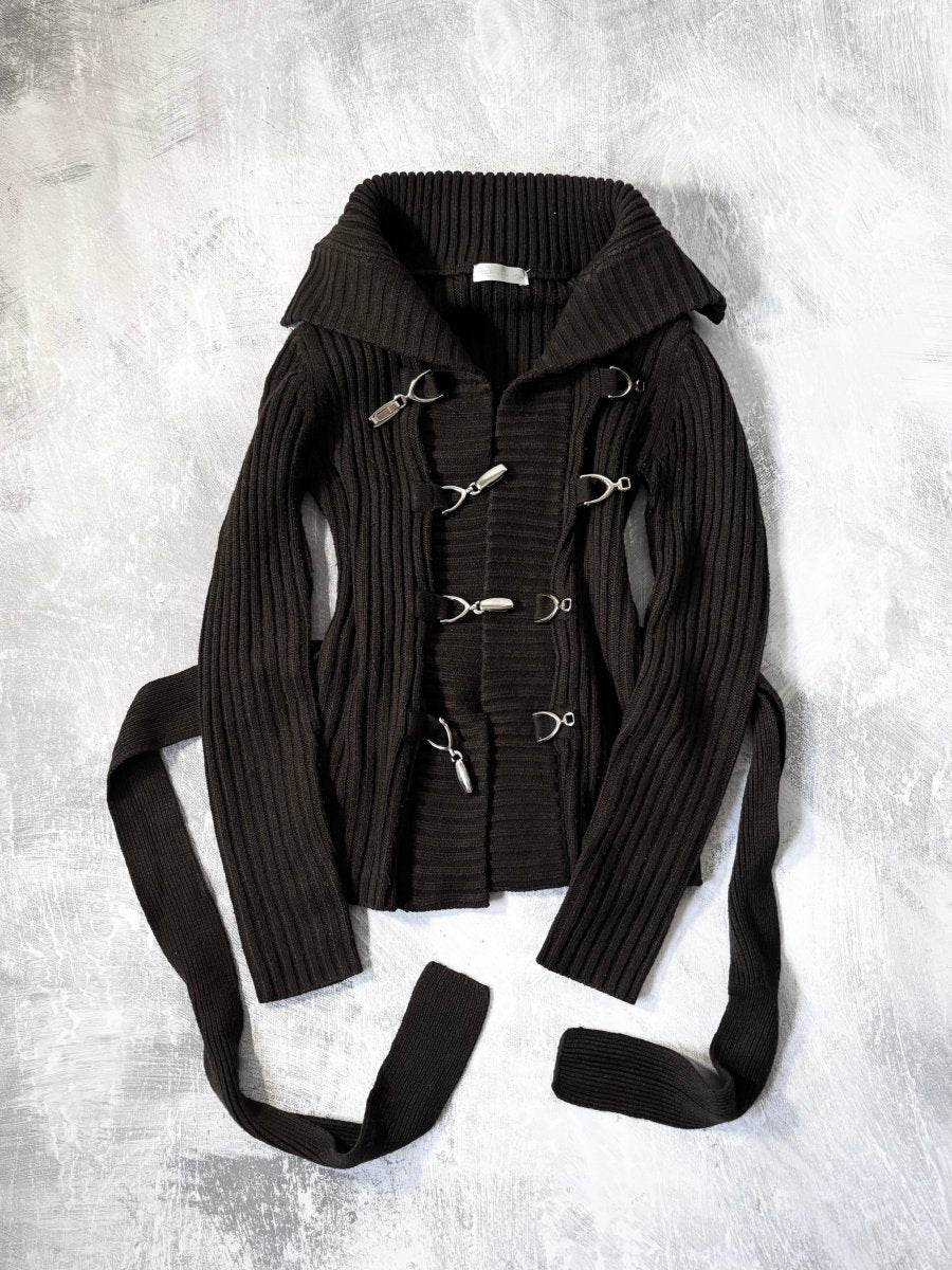 Artemis Buckle Knit Cardigan - MIDNIGHT FAE