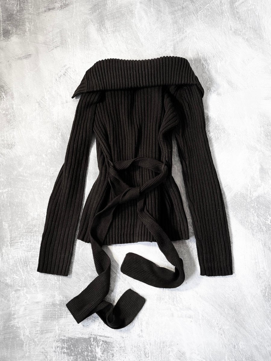 Artemis Buckle Knit Cardigan - MIDNIGHT FAE
