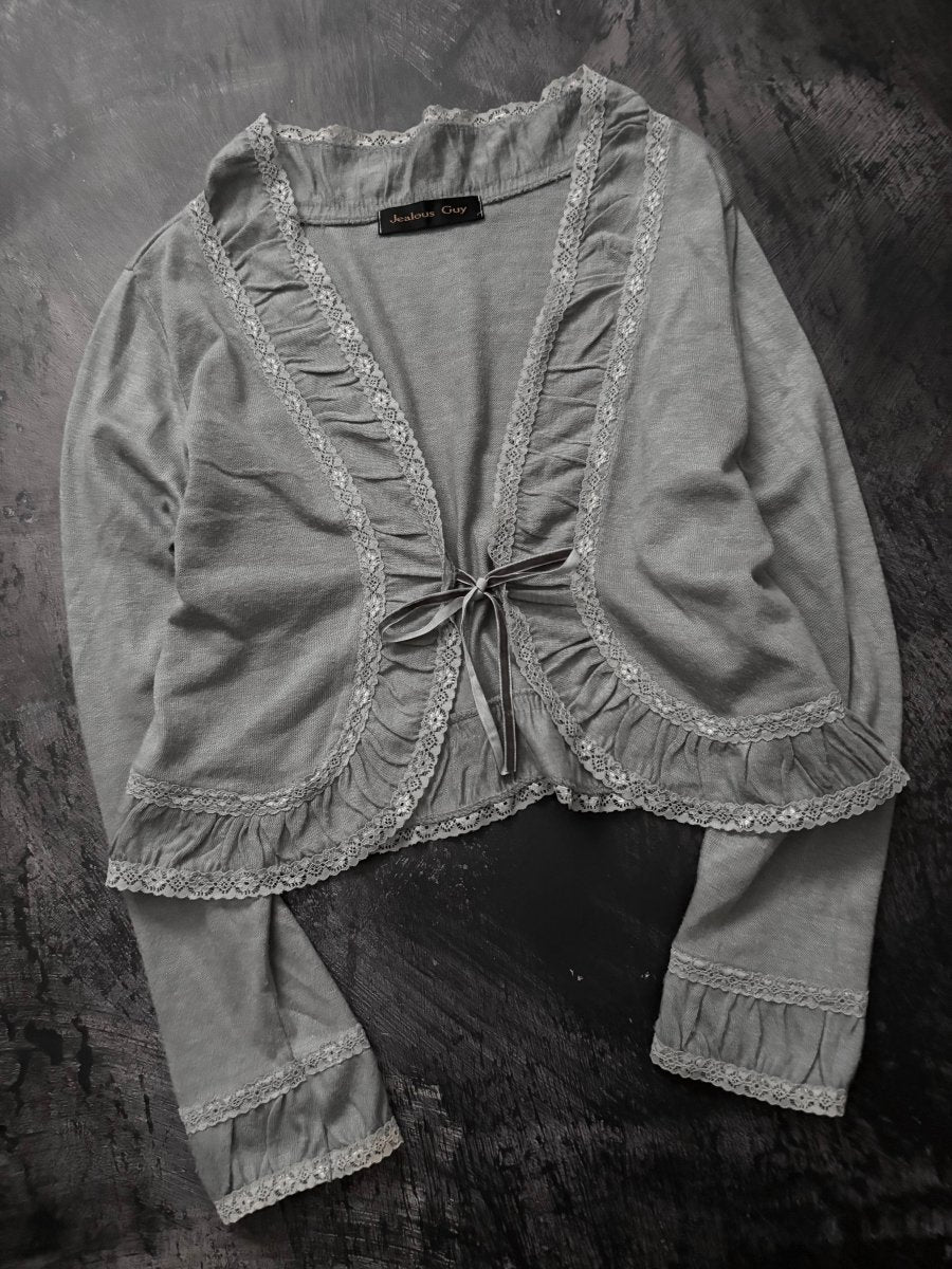 Ashen Tie-Up Cardigan - MIDNIGHT FAE