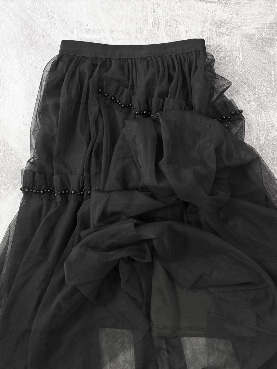 Asymmetric Tulle Skirt - MIDNIGHT FAE