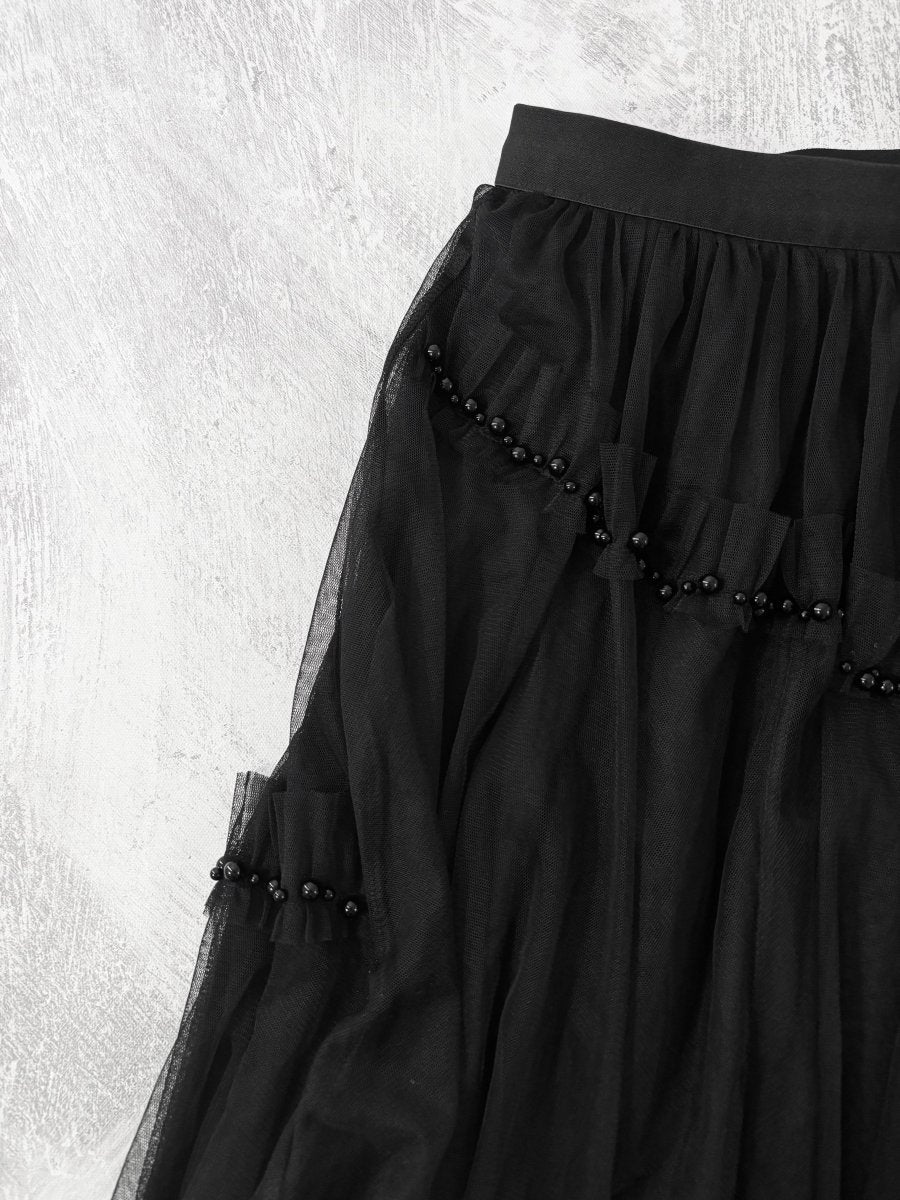 Asymmetric Tulle Skirt - MIDNIGHT FAE