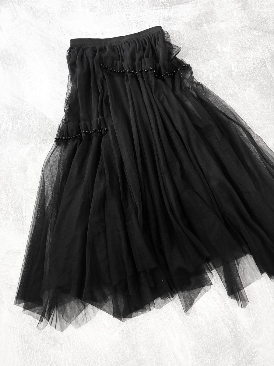 Asymmetric Tulle Skirt - MIDNIGHT FAE