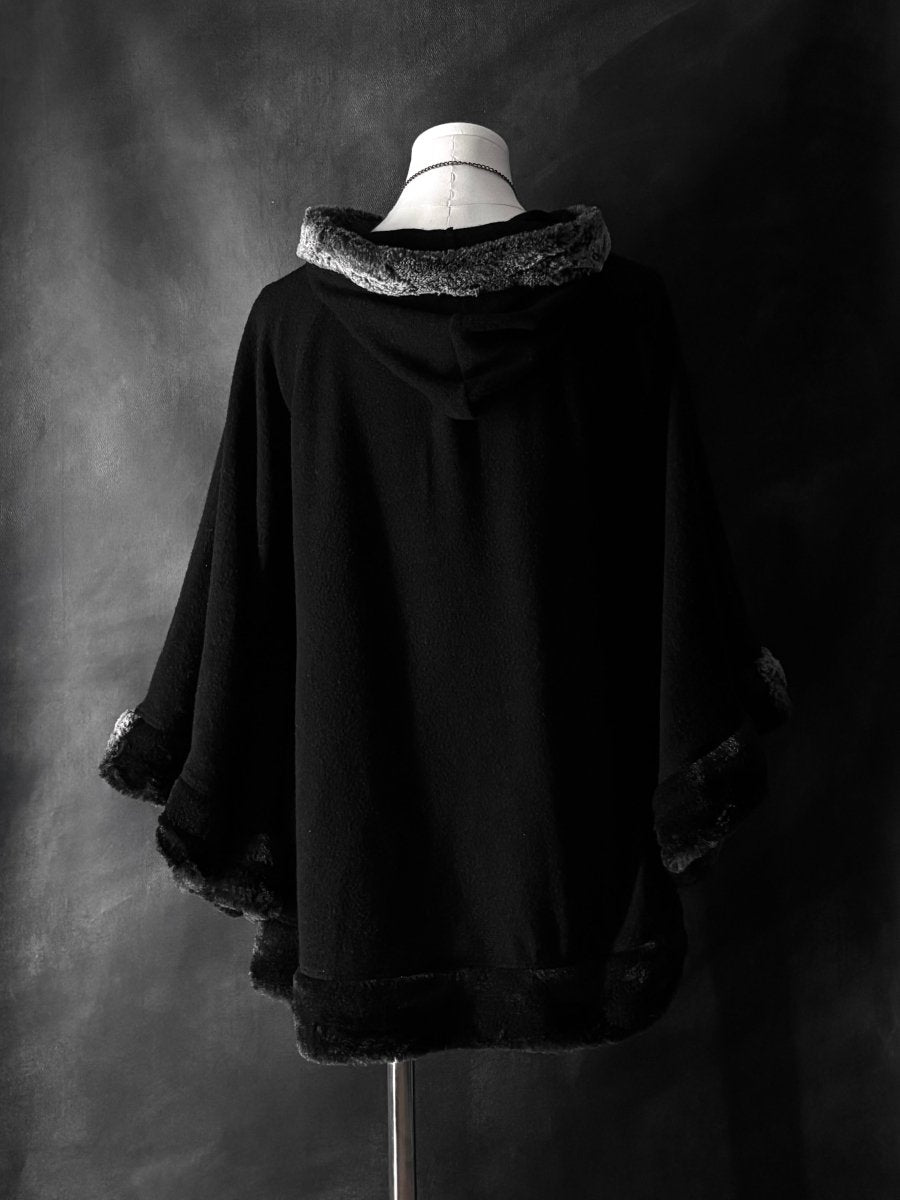 Avalanche Button Poncho - MIDNIGHT FAE