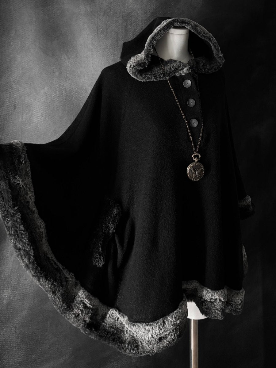 Avalanche Button Poncho - MIDNIGHT FAE