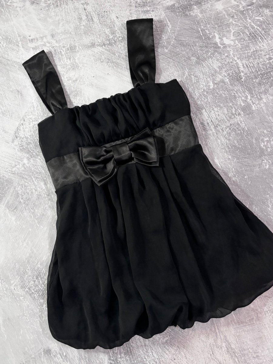 Black Bow Babydoll Cami - MIDNIGHT FAE