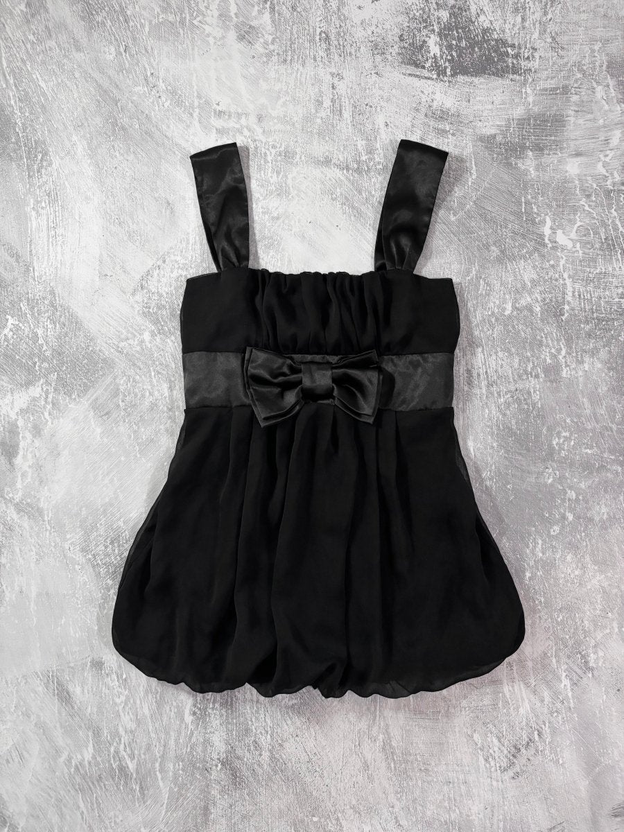 Black Bow Babydoll Cami - MIDNIGHT FAE