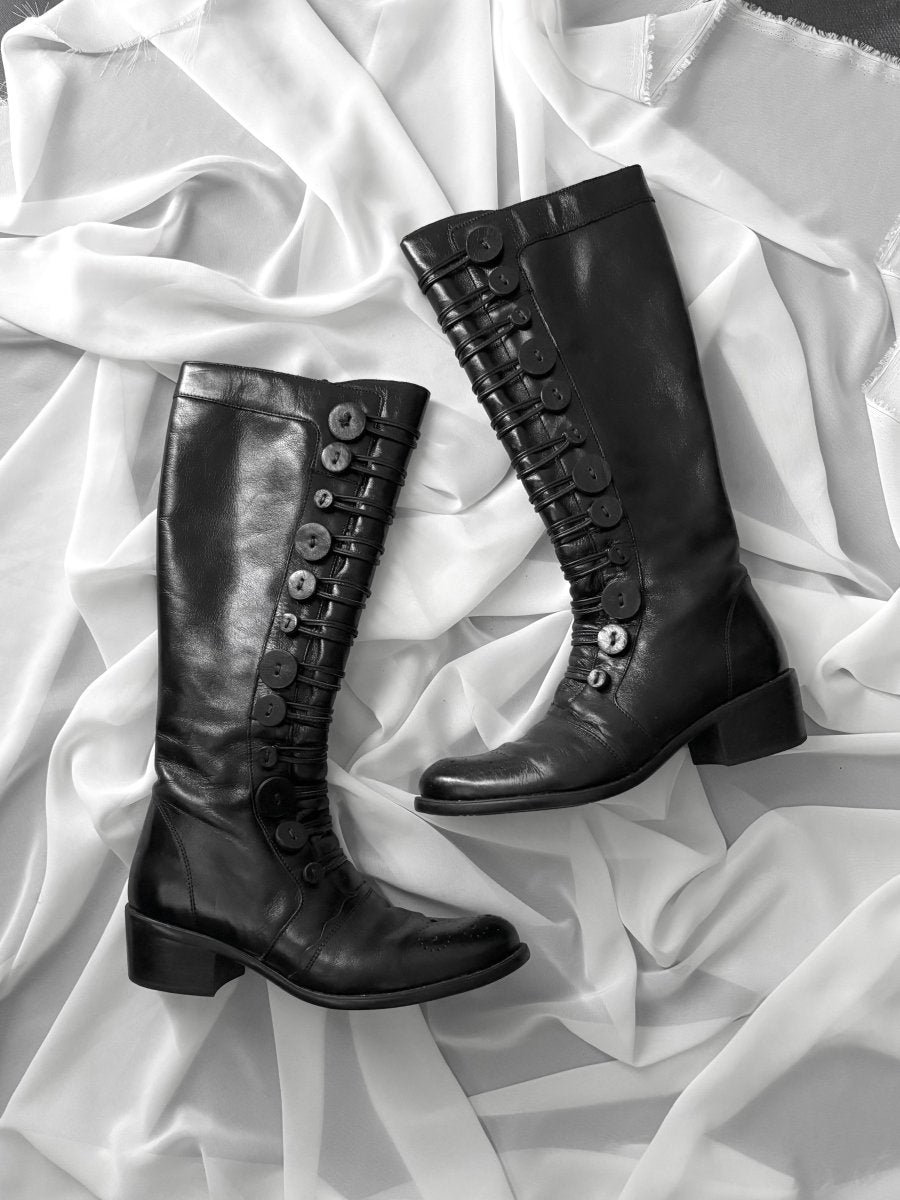 Black Button Boots II - MIDNIGHT FAE