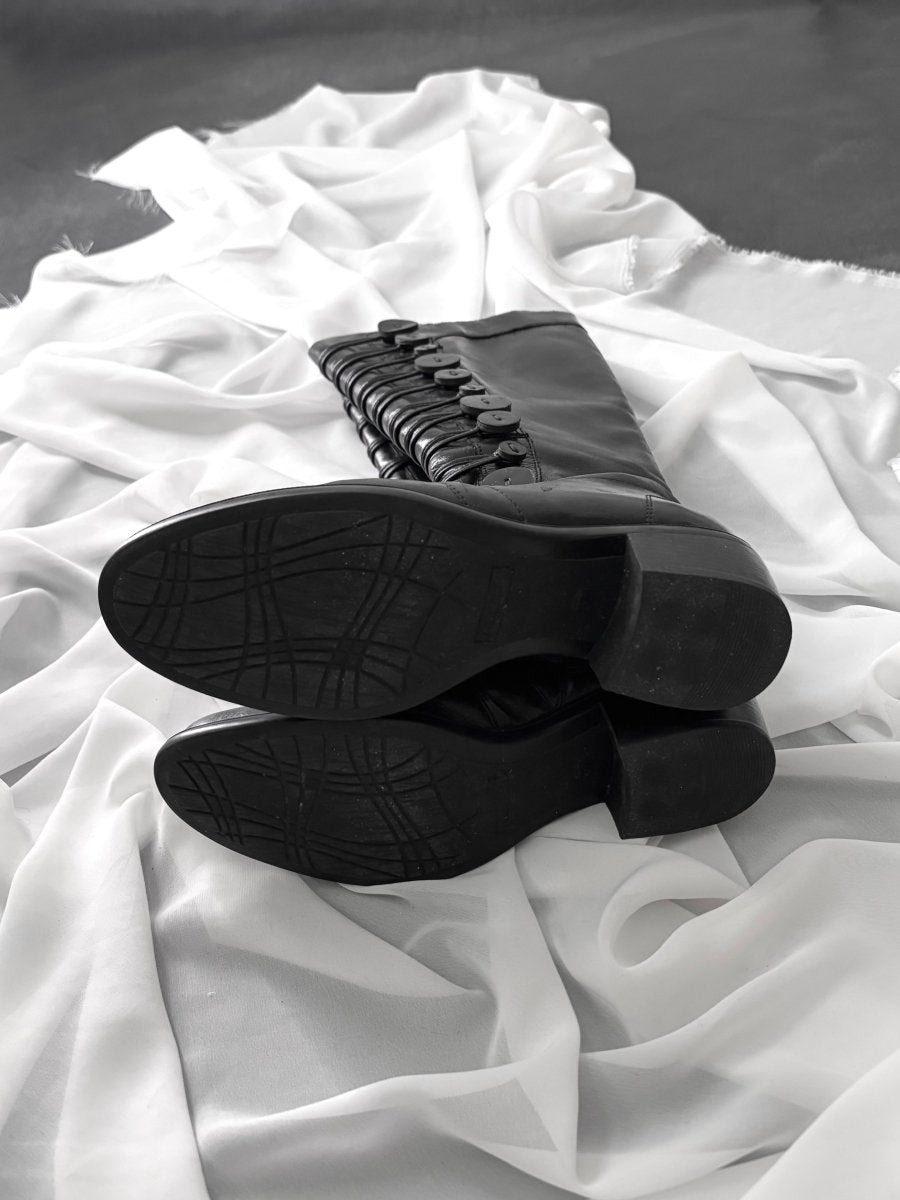 Black Button Boots II - MIDNIGHT FAE