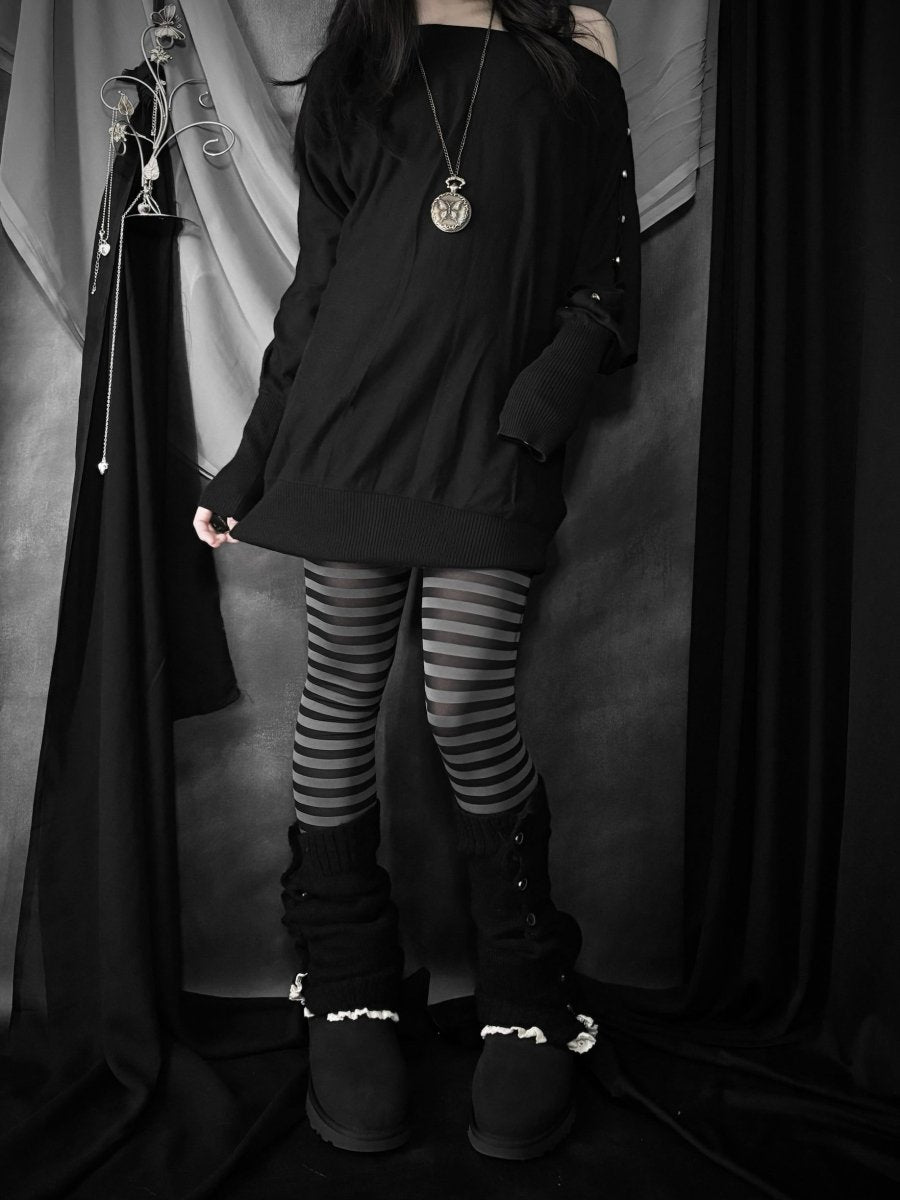 Black Slouchy Tunic - MIDNIGHT FAE