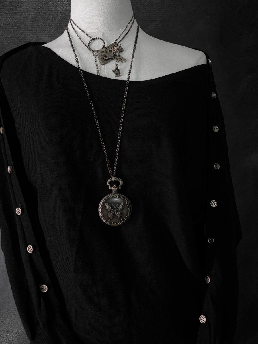 Black Slouchy Tunic - MIDNIGHT FAE