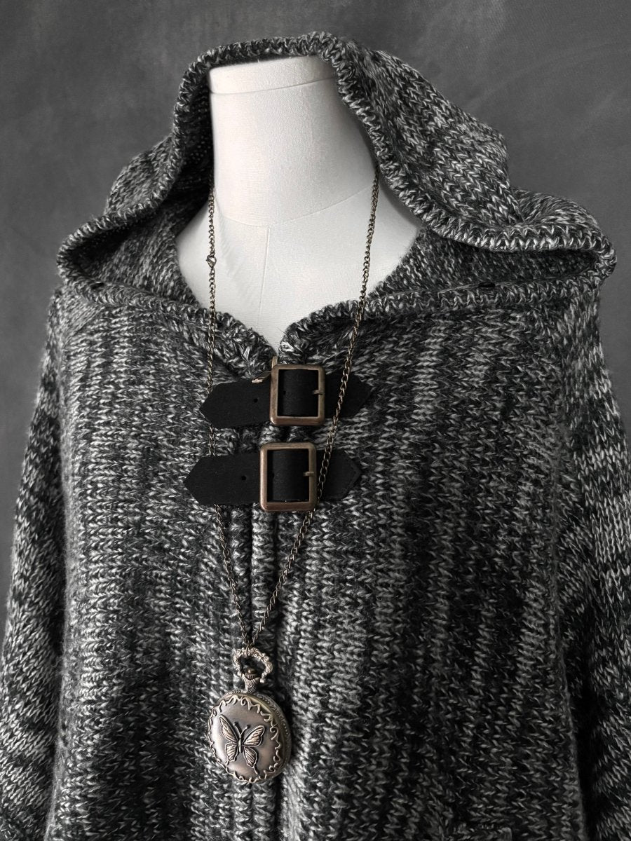 Borne Knit Poncho - MIDNIGHT FAE