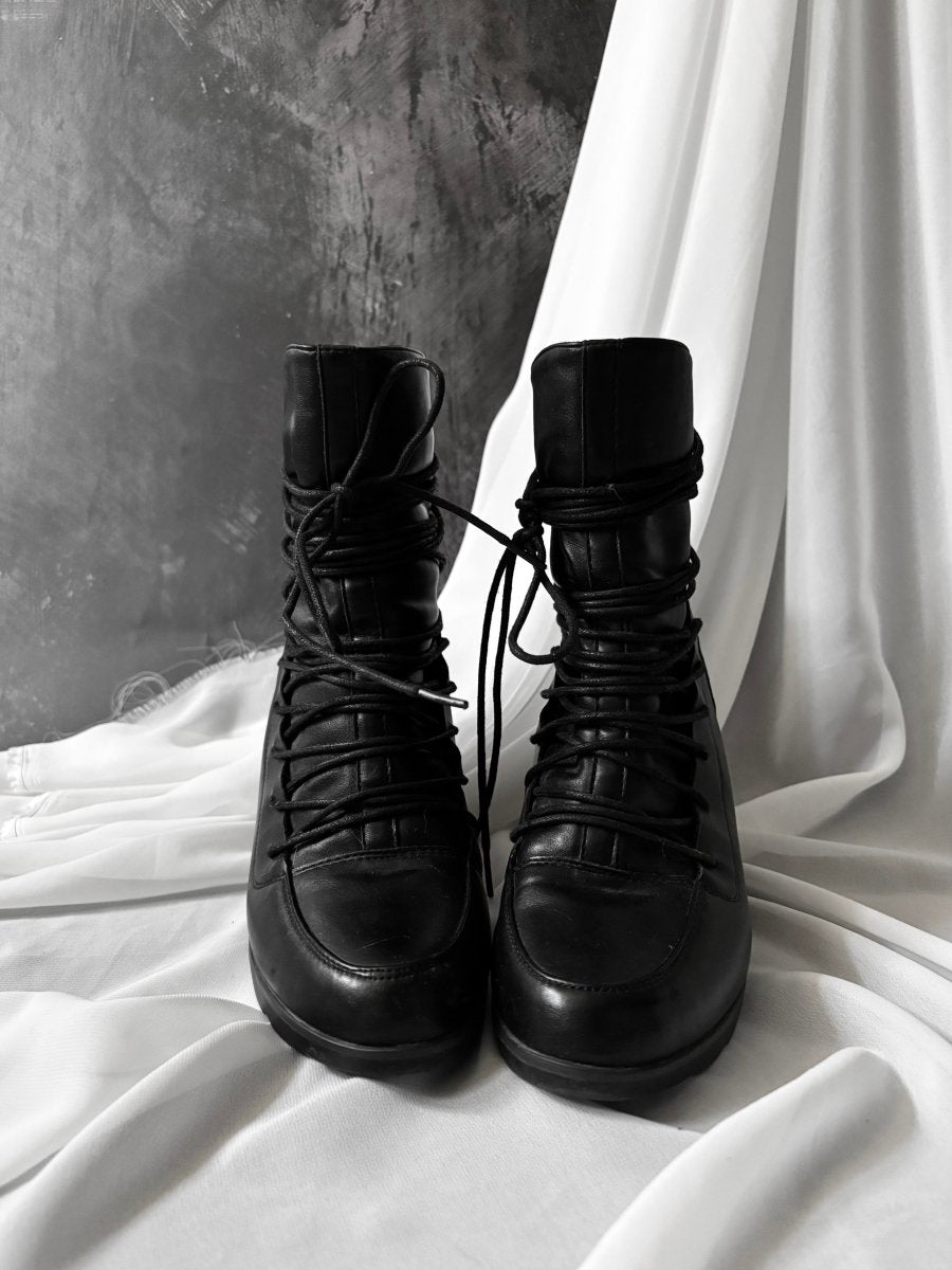 Bound Leather Boots - MIDNIGHT FAE