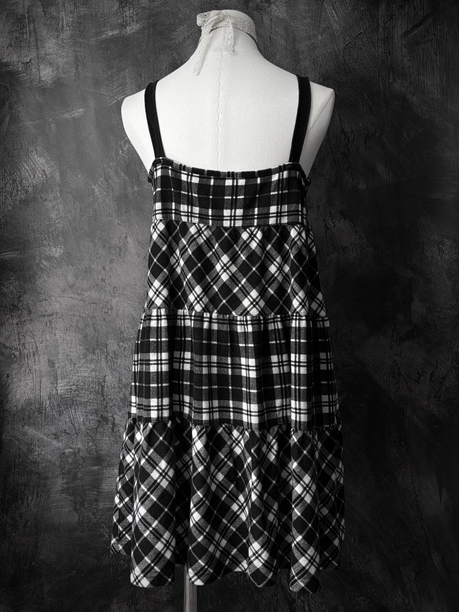 Buckle Plaid Dress - MIDNIGHT FAE