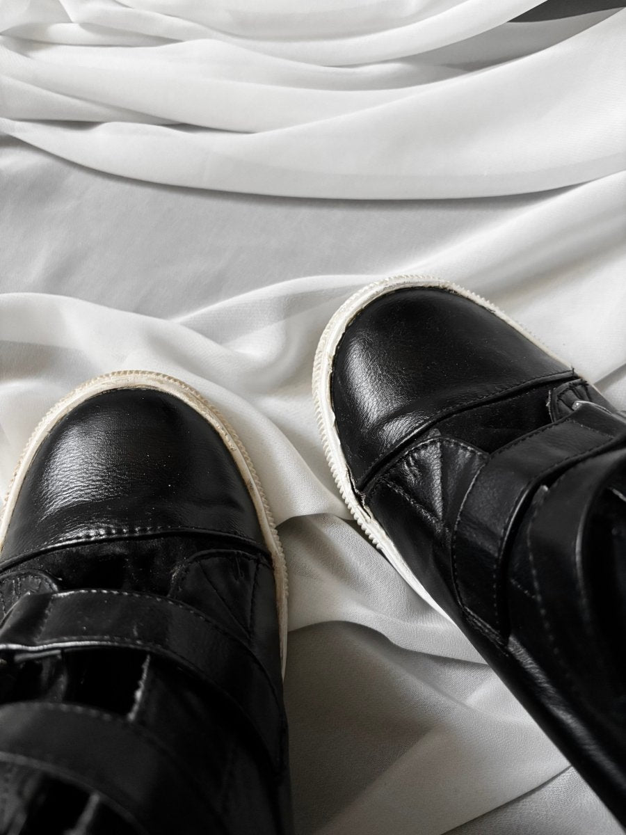 Buckle Wedge Sneakers - MIDNIGHT FAE