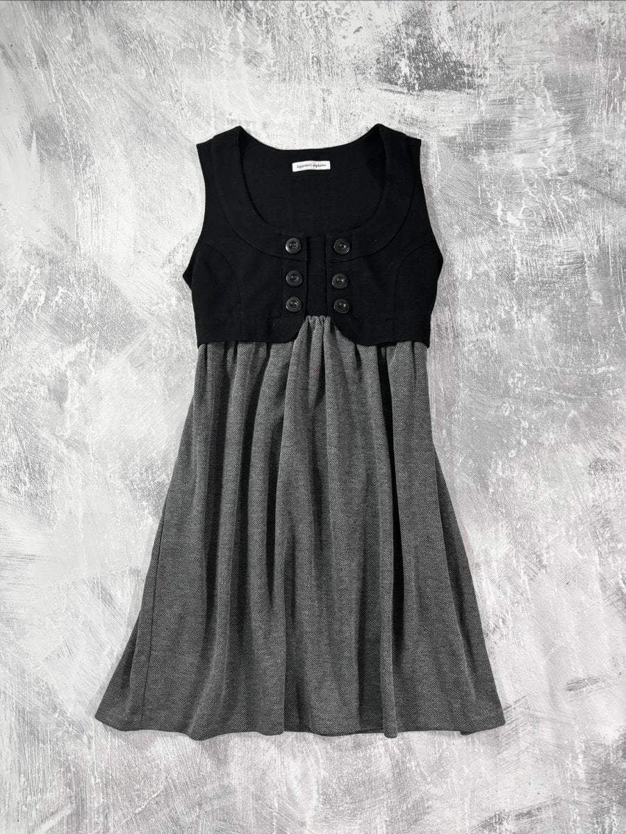 Button Vest Mini Dress - MIDNIGHT FAE