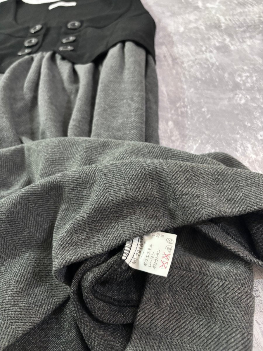 Button Vest Mini Dress - MIDNIGHT FAE