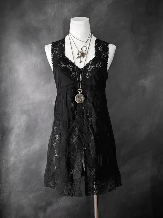 Caressant Lace Tunic - MIDNIGHT FAE