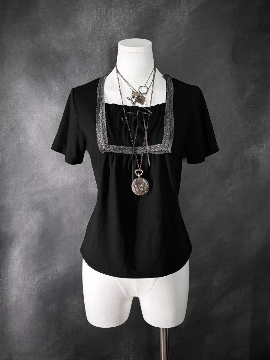 Cassolo Lace Blouse - MIDNIGHT FAE