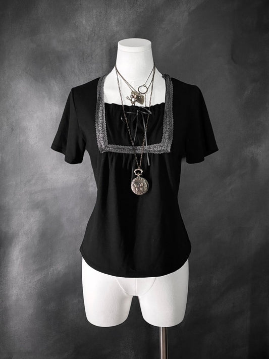 Cassolo Lace Blouse - MIDNIGHT FAE
