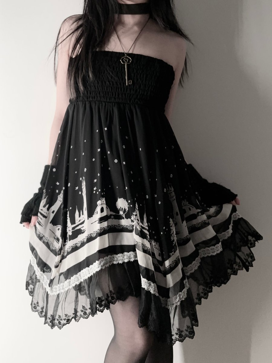 Castles Babydoll Dress - MIDNIGHT FAE