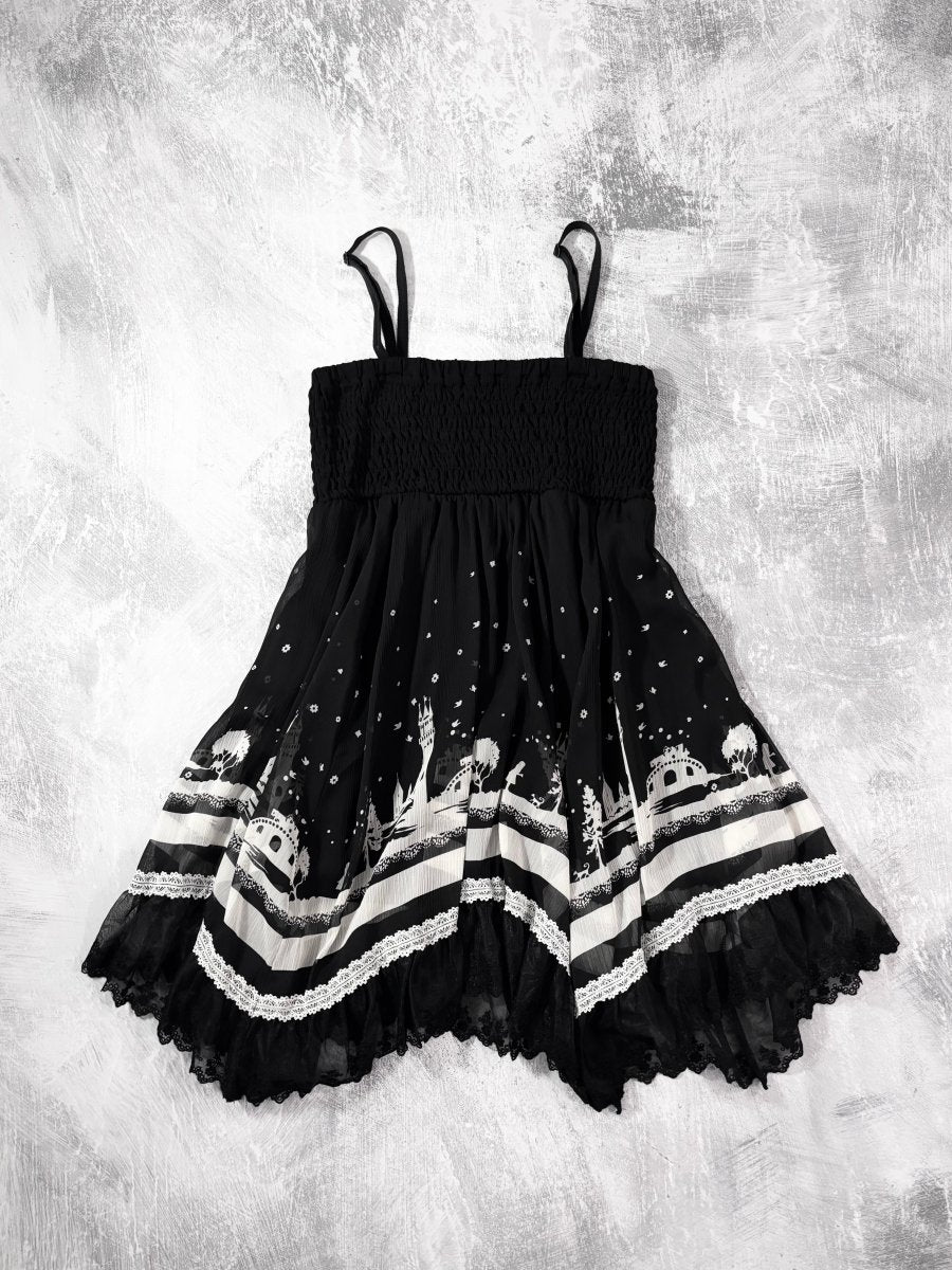 Castles Babydoll Dress - MIDNIGHT FAE