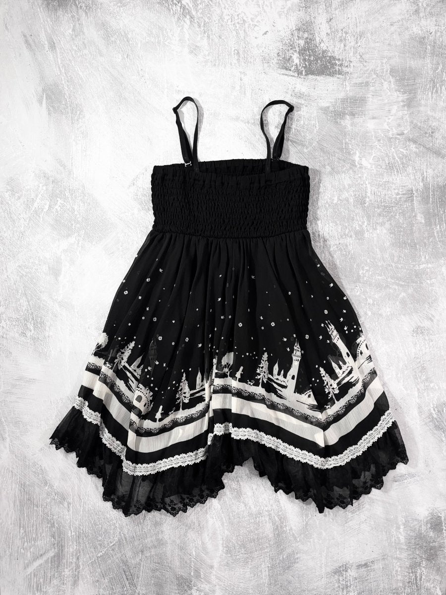 Castles Babydoll Dress - MIDNIGHT FAE