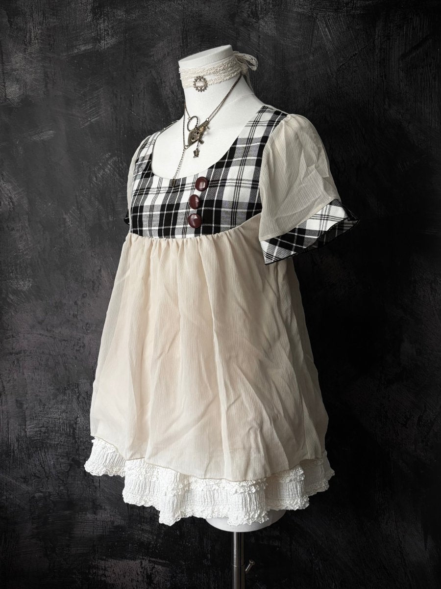 Chalk Babydoll Blouse - MIDNIGHT FAE