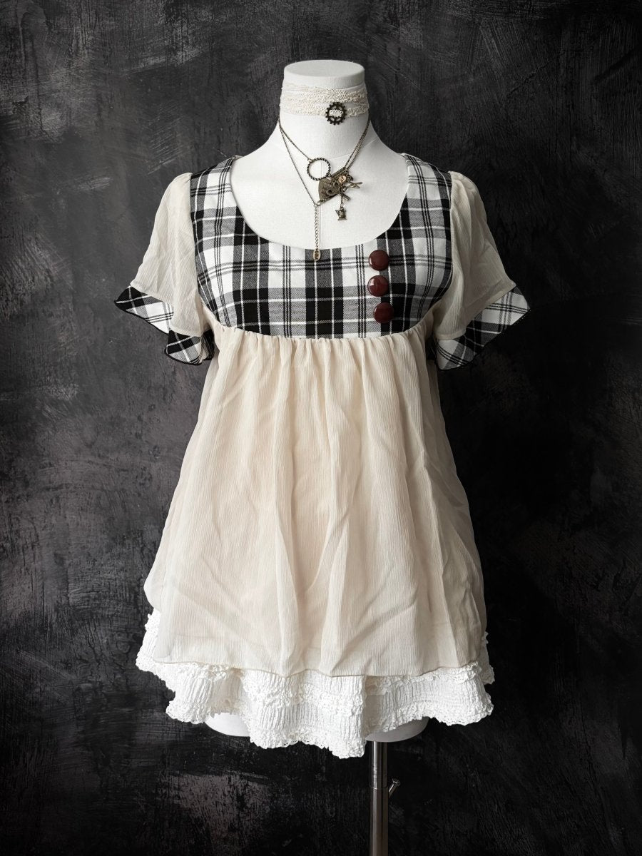 Chalk Babydoll Blouse - MIDNIGHT FAE