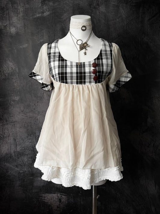 Chalk Babydoll Blouse - MIDNIGHT FAE