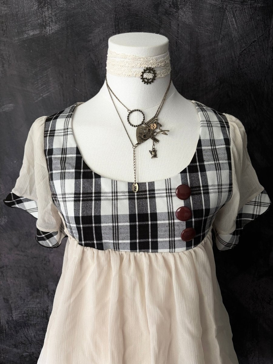 Chalk Babydoll Blouse - MIDNIGHT FAE