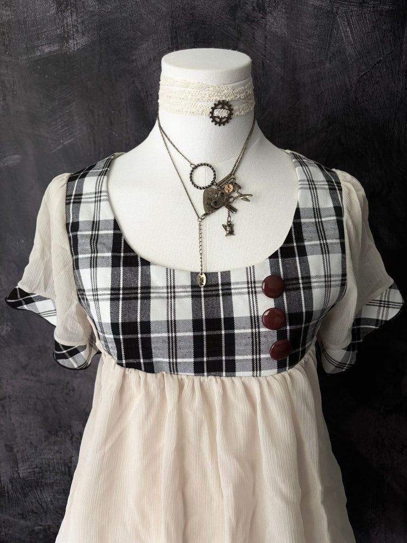 Chalk Babydoll Blouse - MIDNIGHT FAE