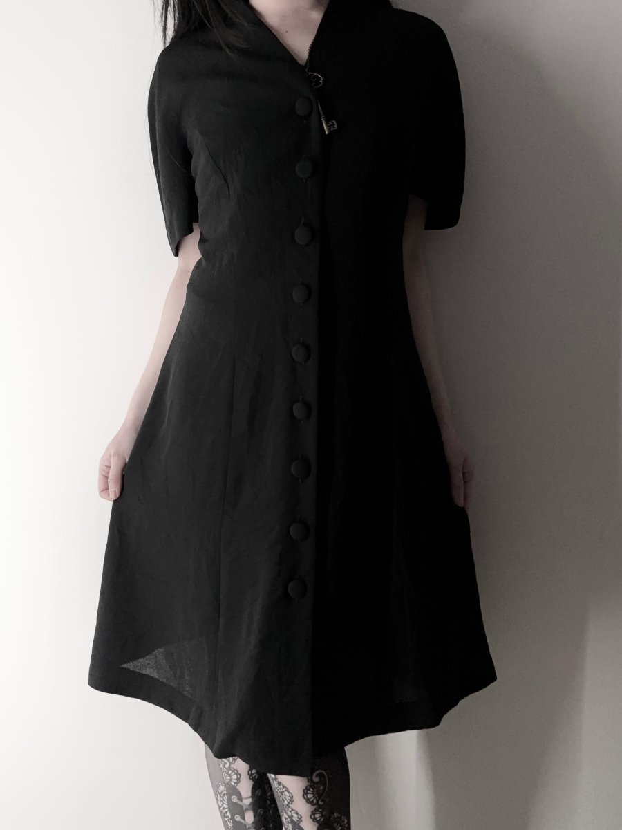 Chapel Button Up Dress - MIDNIGHT FAE
