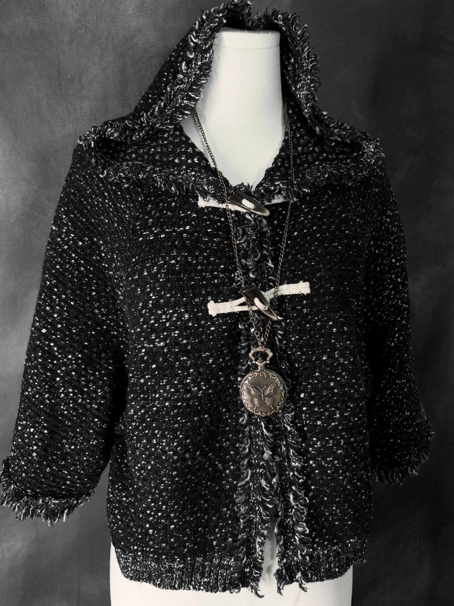Chez-voeu Grey Poncho - MIDNIGHT FAE