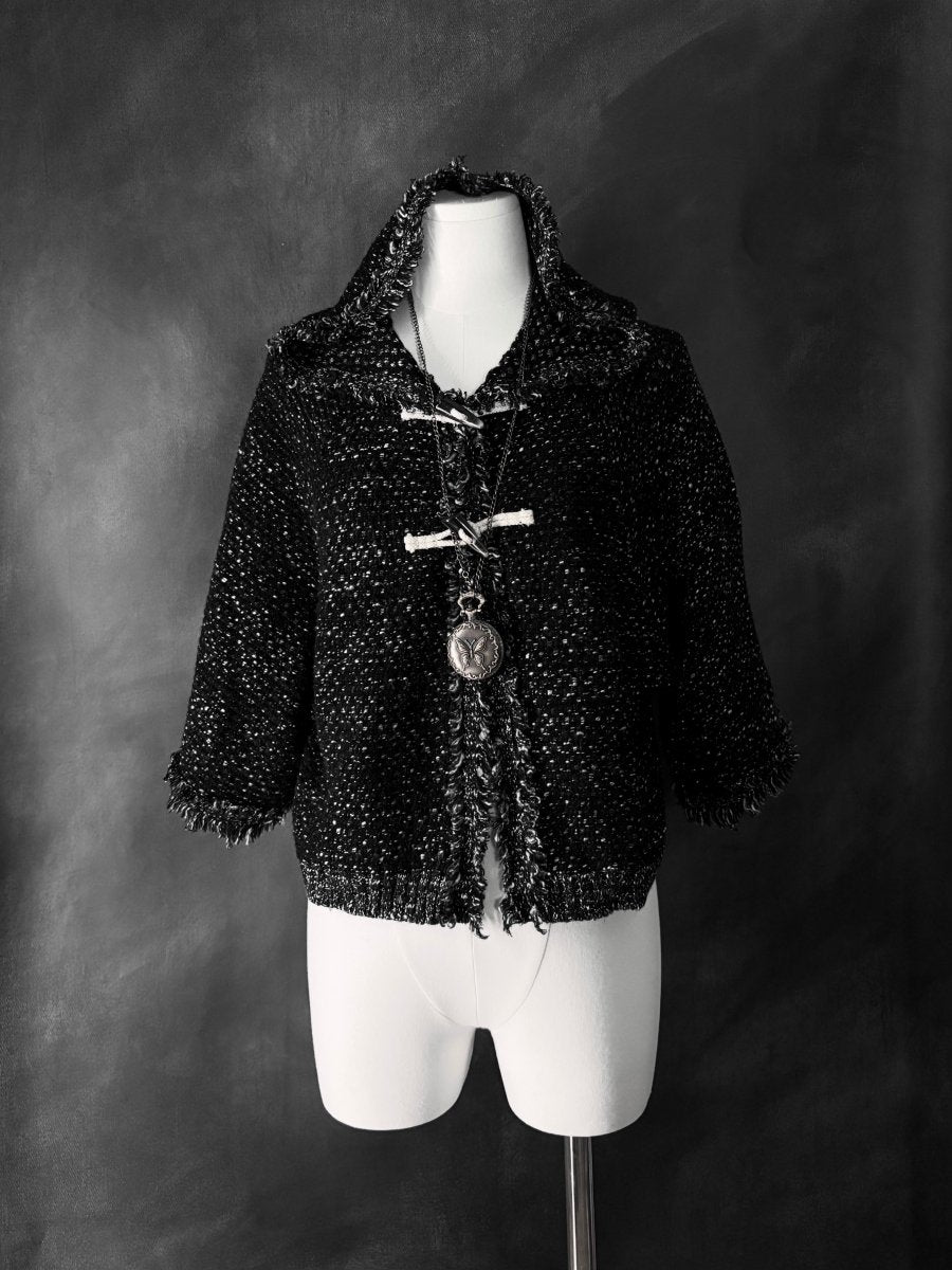 Chez-voeu Grey Poncho - MIDNIGHT FAE