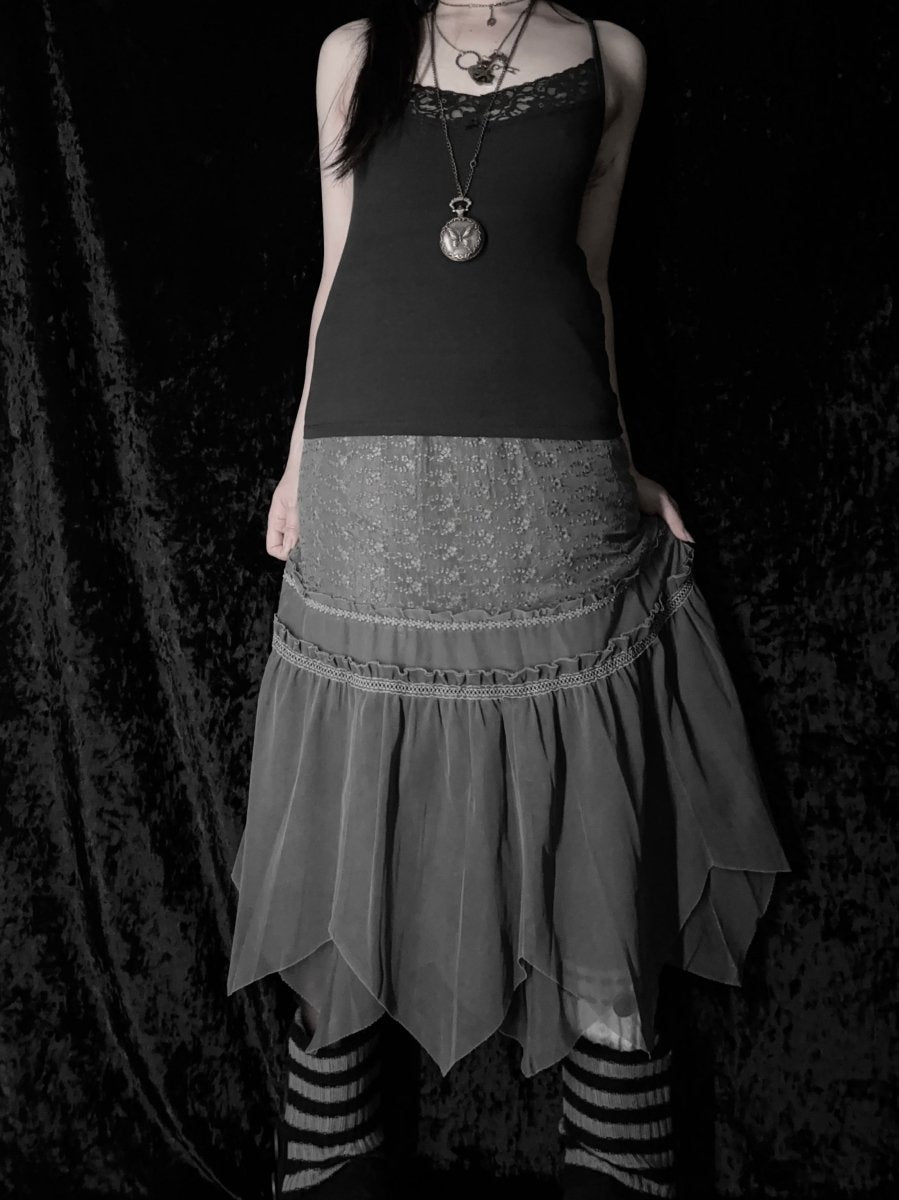 Cinder Asymmetric Skirt - MIDNIGHT FAE